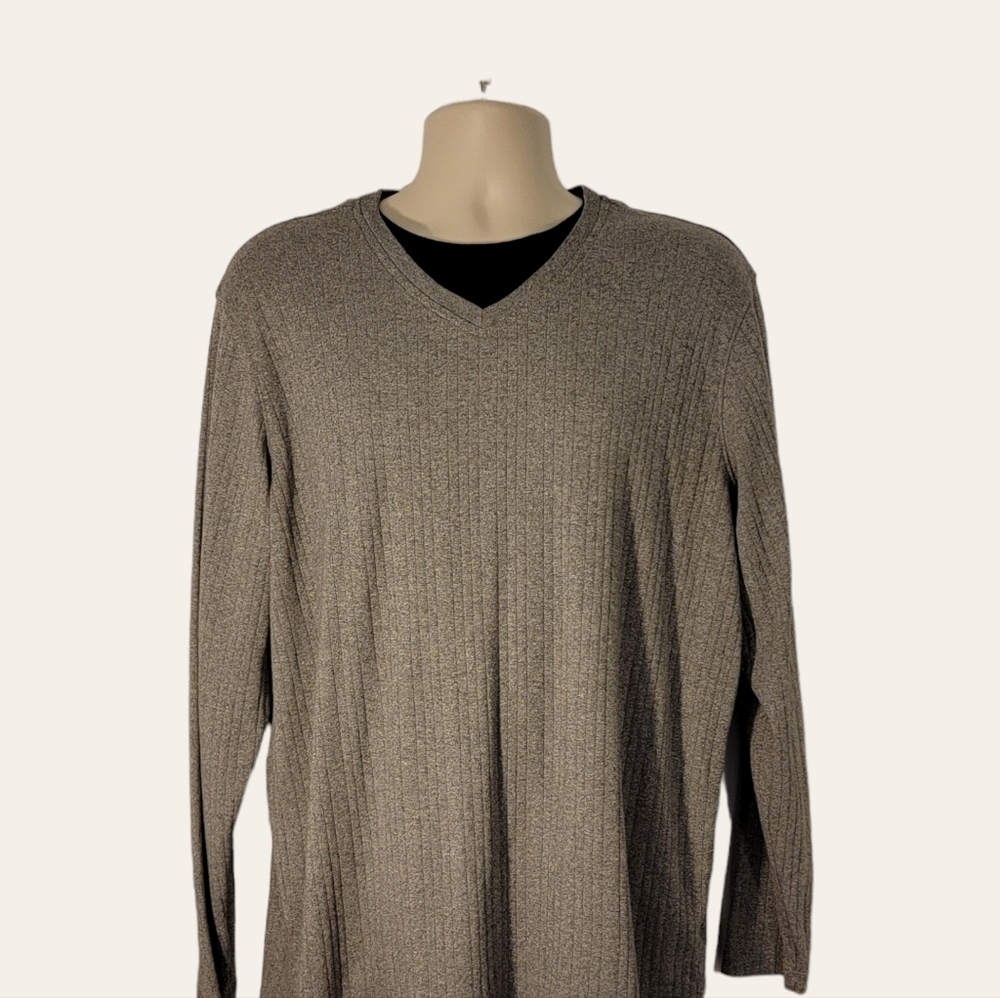 Covington Sz Large 42-44 Men's Gray Pullover Knit Long Sleeve Sweater T04